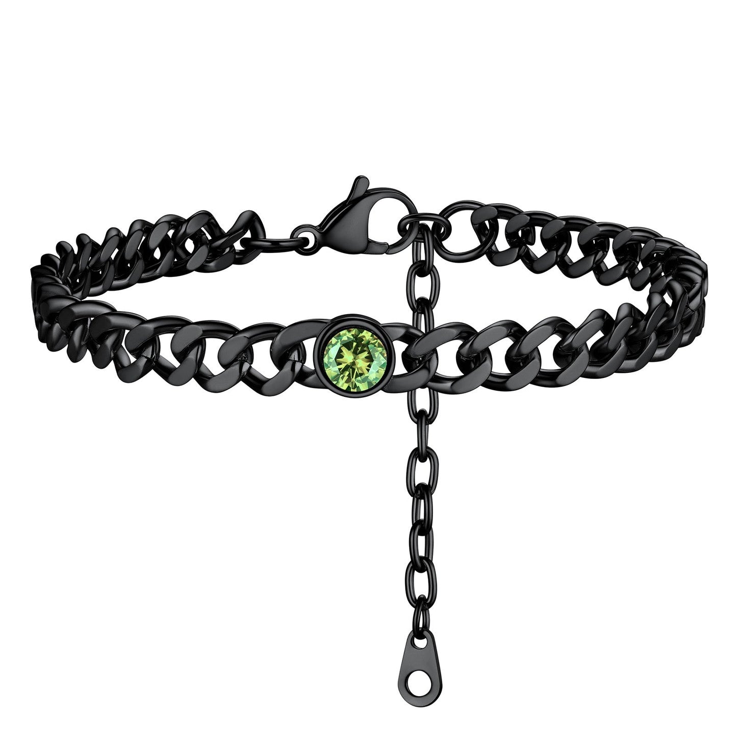 August Birthstone Anklet Black Plated PSA40044