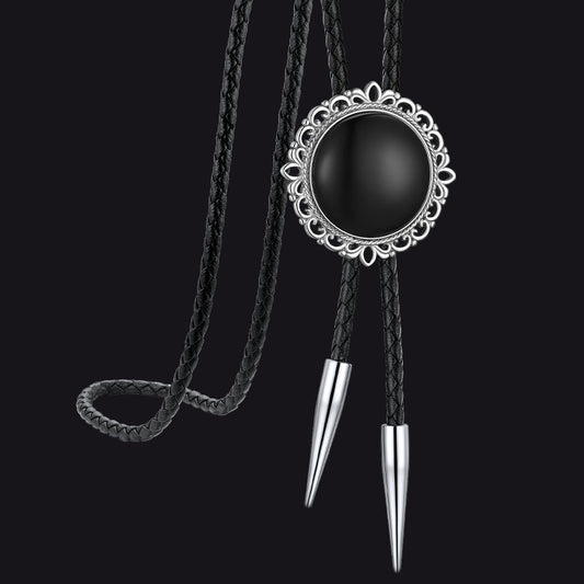 FaithHeart Black Onyx Bolo Ties Wedding Western Necktie for Men FaithHeartimg