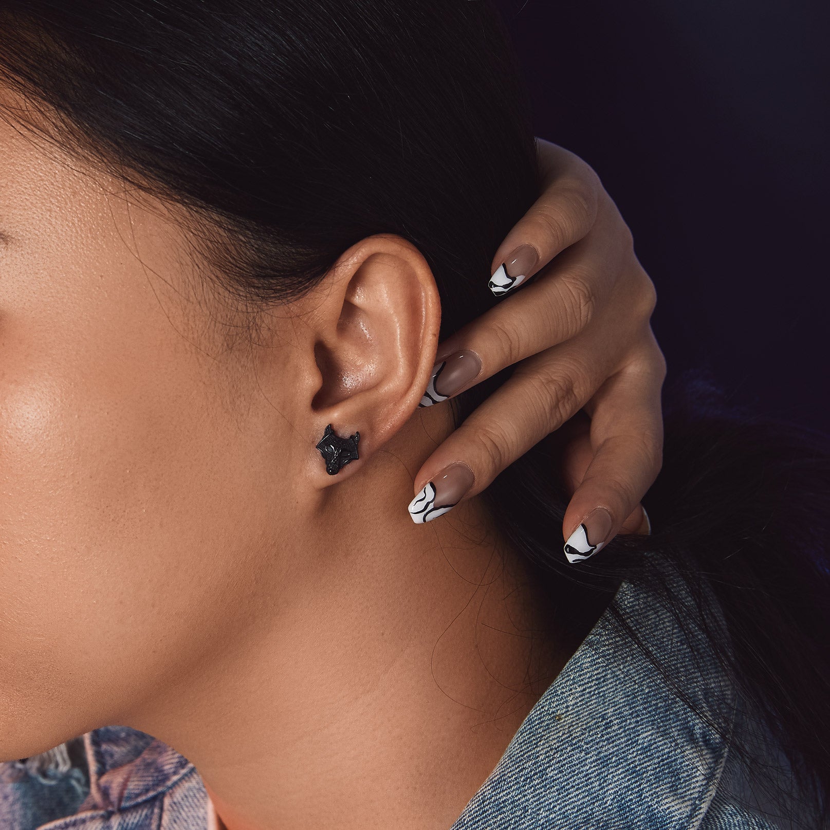 Viking Wolf Head Stud Earrings for Men Stainless Steel FaithHeart