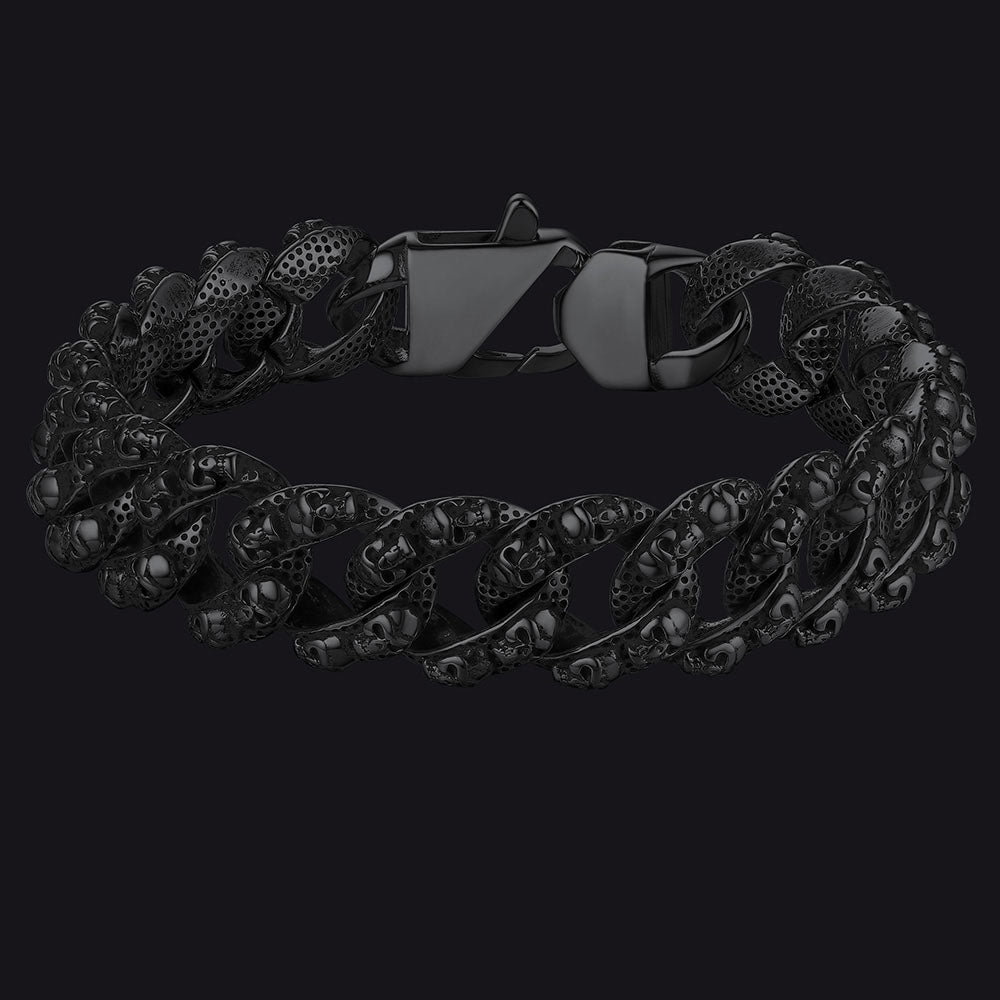 FaithHeart Vintage Skull Chunky Cuban Chain Stainless Steel Braclet FaithHeart