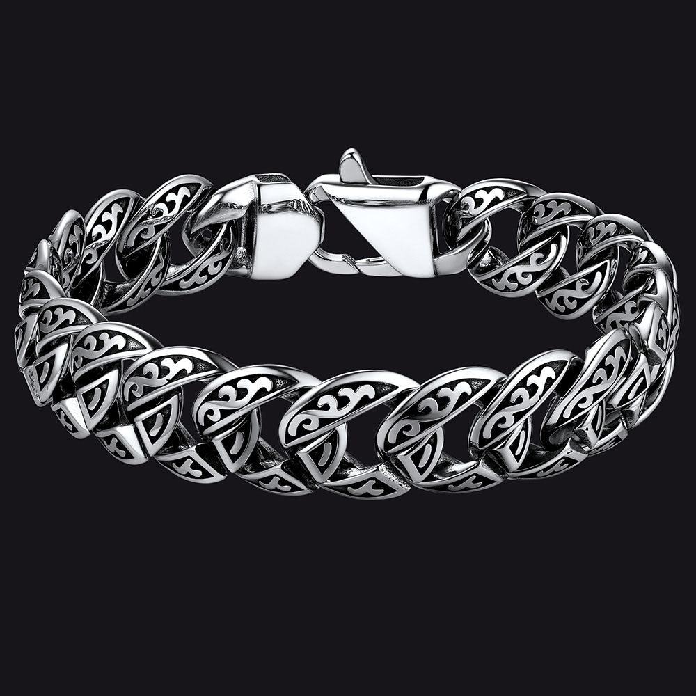 FaithHeart Celtic Knot Chunky Cuban Chain Stainless Steel Bracelet FaithHeart