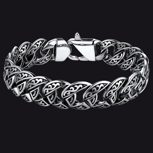 FaithHeart Celtic Knot Chunky Cuban Chain Stainless Steel Bracelet FaithHeartimg