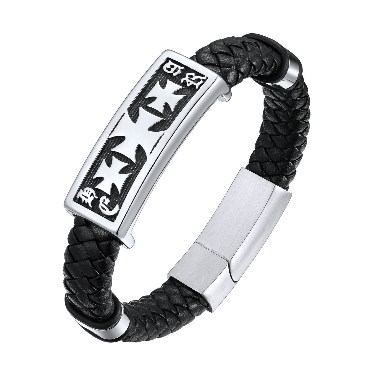 Knights Templar Cross Leather Bracelet for Men