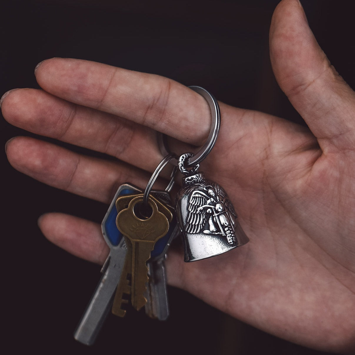 Guardian Angel motorcycle bell and keys