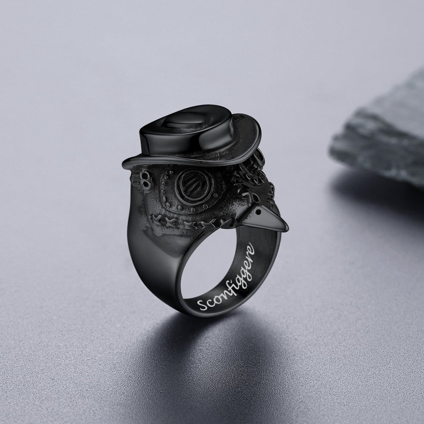 FaithHeart Retro Style Stainless Steel Plague Doctor Ring FaithHeart