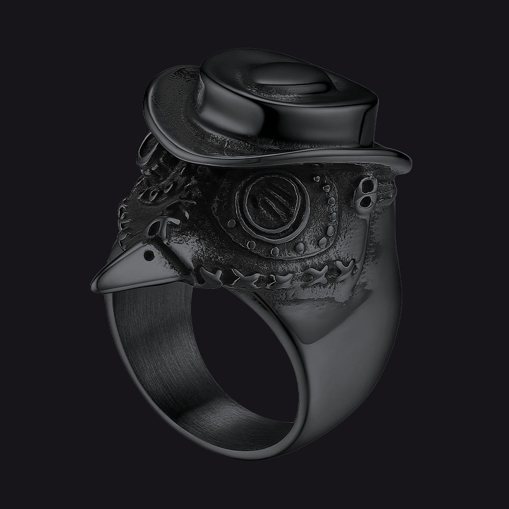 FaithHeart Plague Doctor Stainless Steel Ring for Men FaithHeart