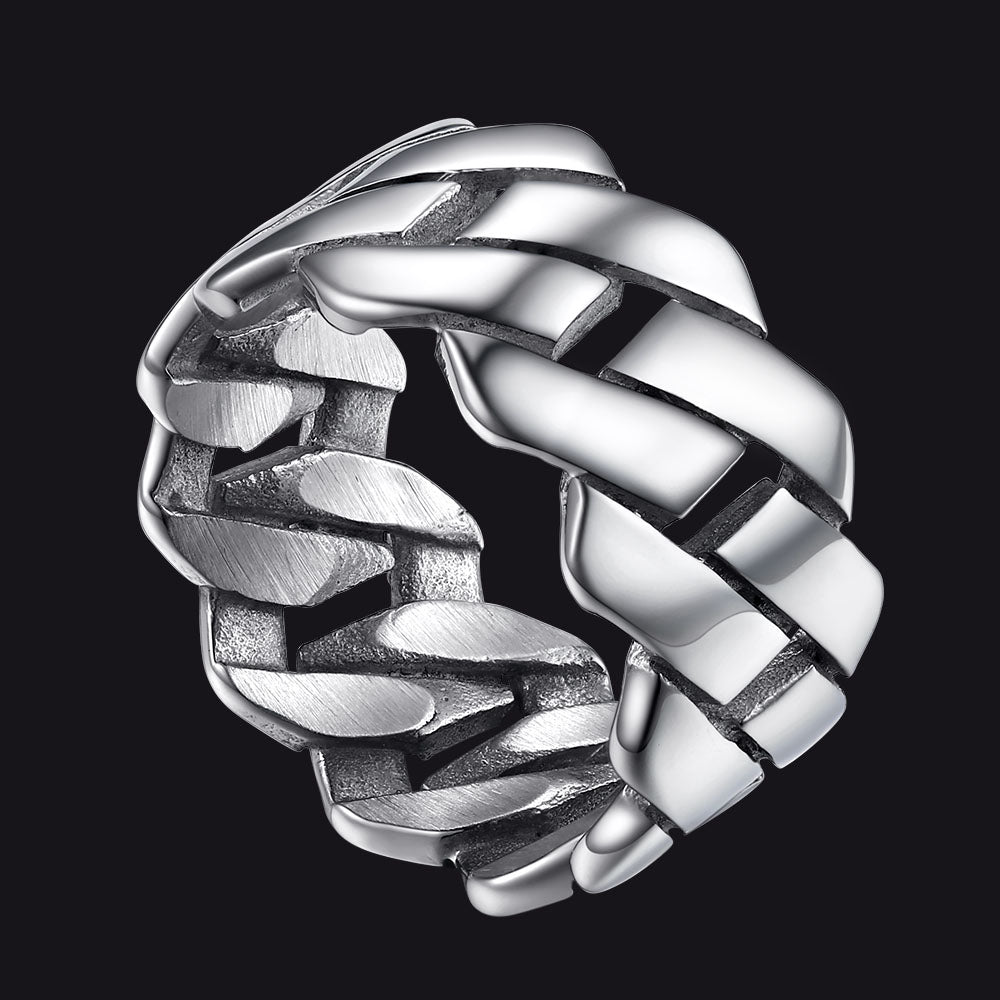 FaithHeart Biker Stainless Steel Chain Rings for Men FaithHeart