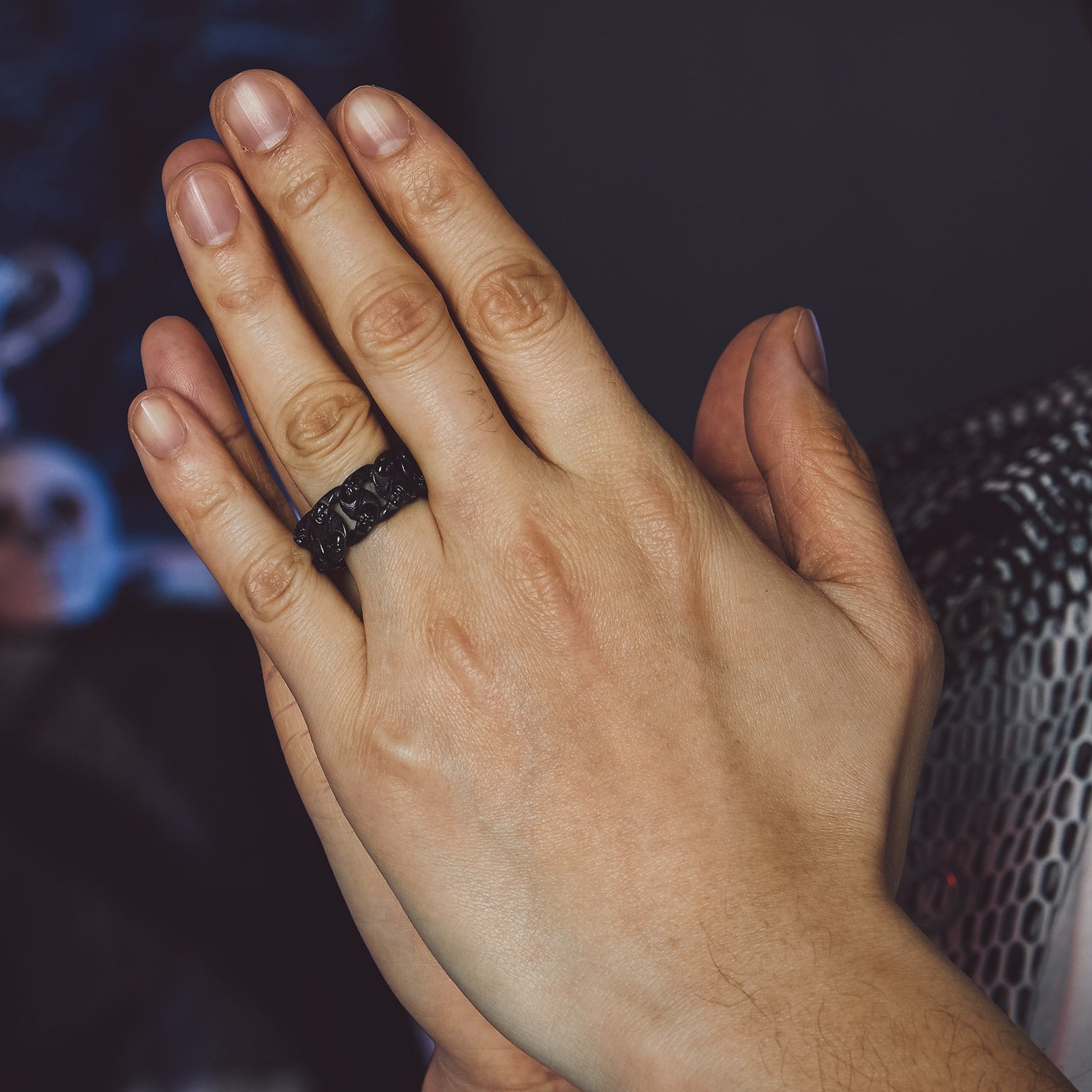 FaithHeart Gothic Skull Cuban Chain Ring Stainless Steel FaithHeart