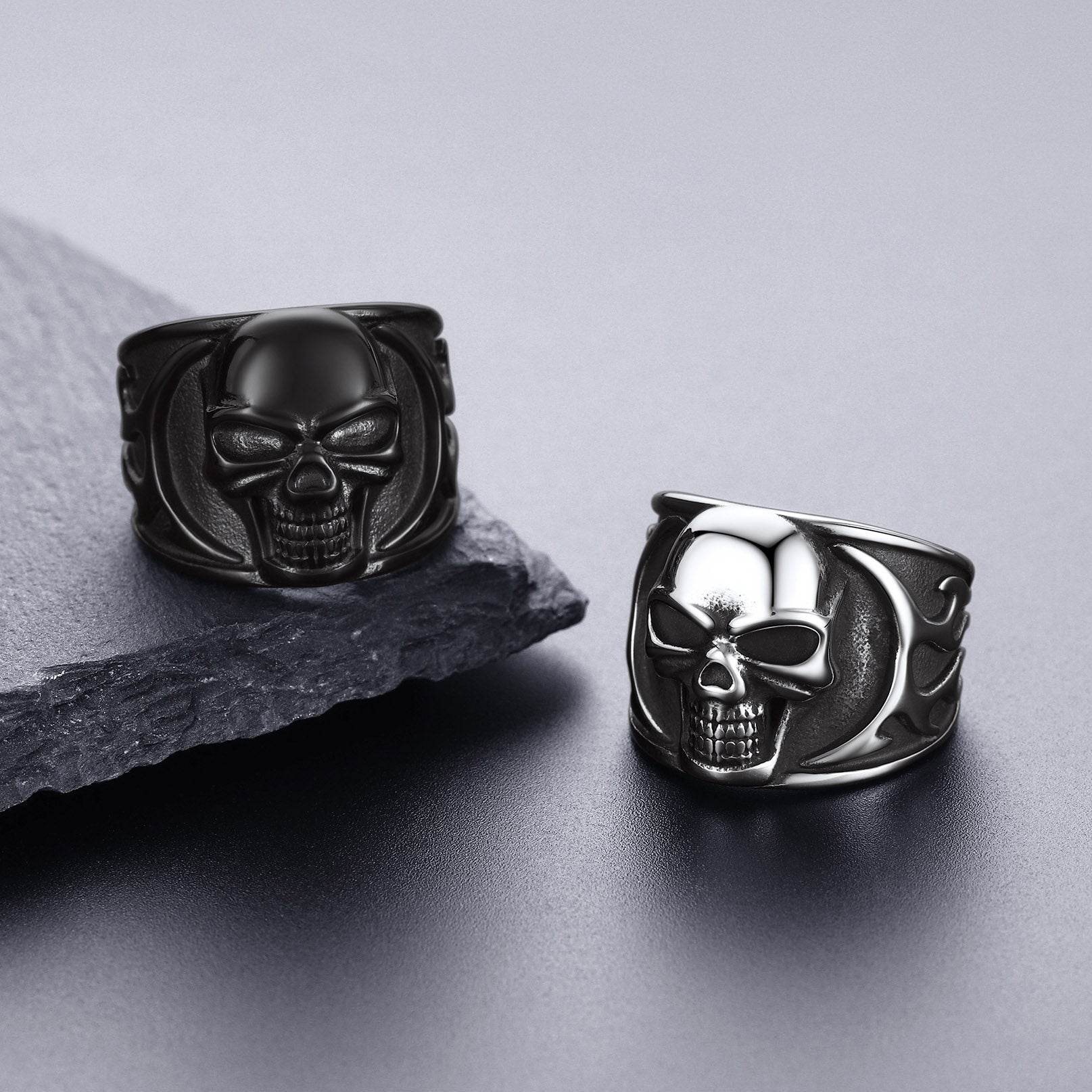 FaithHeart Gothic Frame Skull Stainless Steel Ring FaithHeart