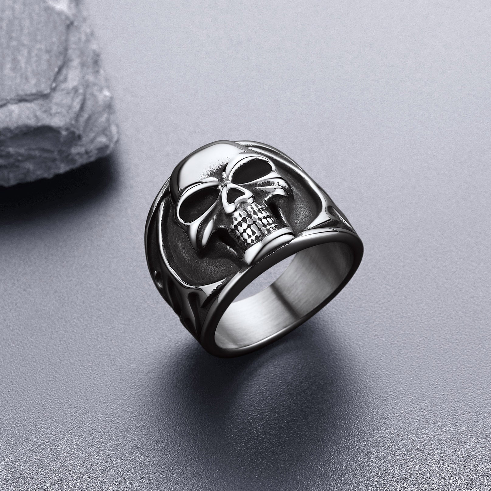 FaithHeart Gothic Frame Skull Stainless Steel Ring FaithHeart