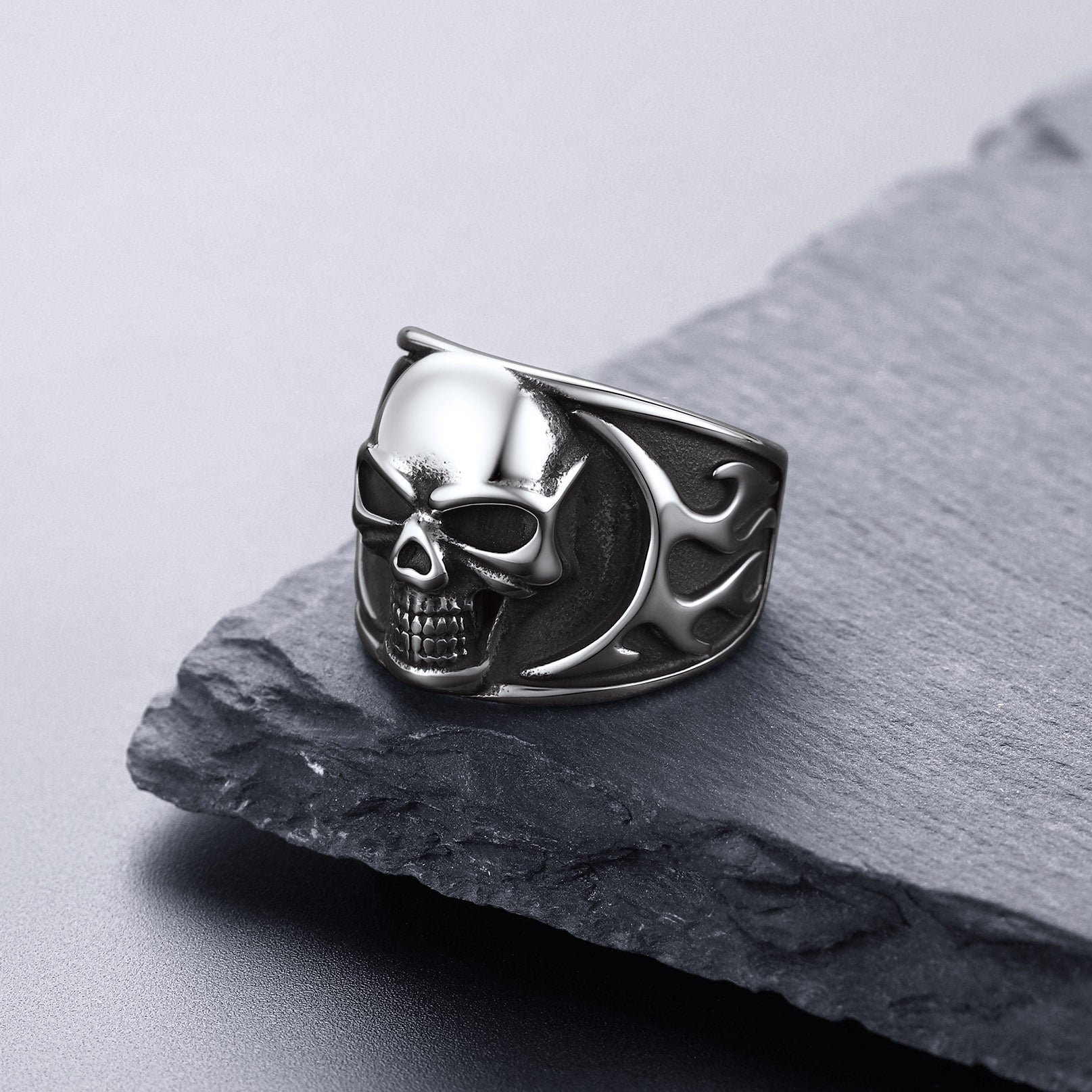 FaithHeart Gothic Frame Skull Stainless Steel Ring FaithHeart