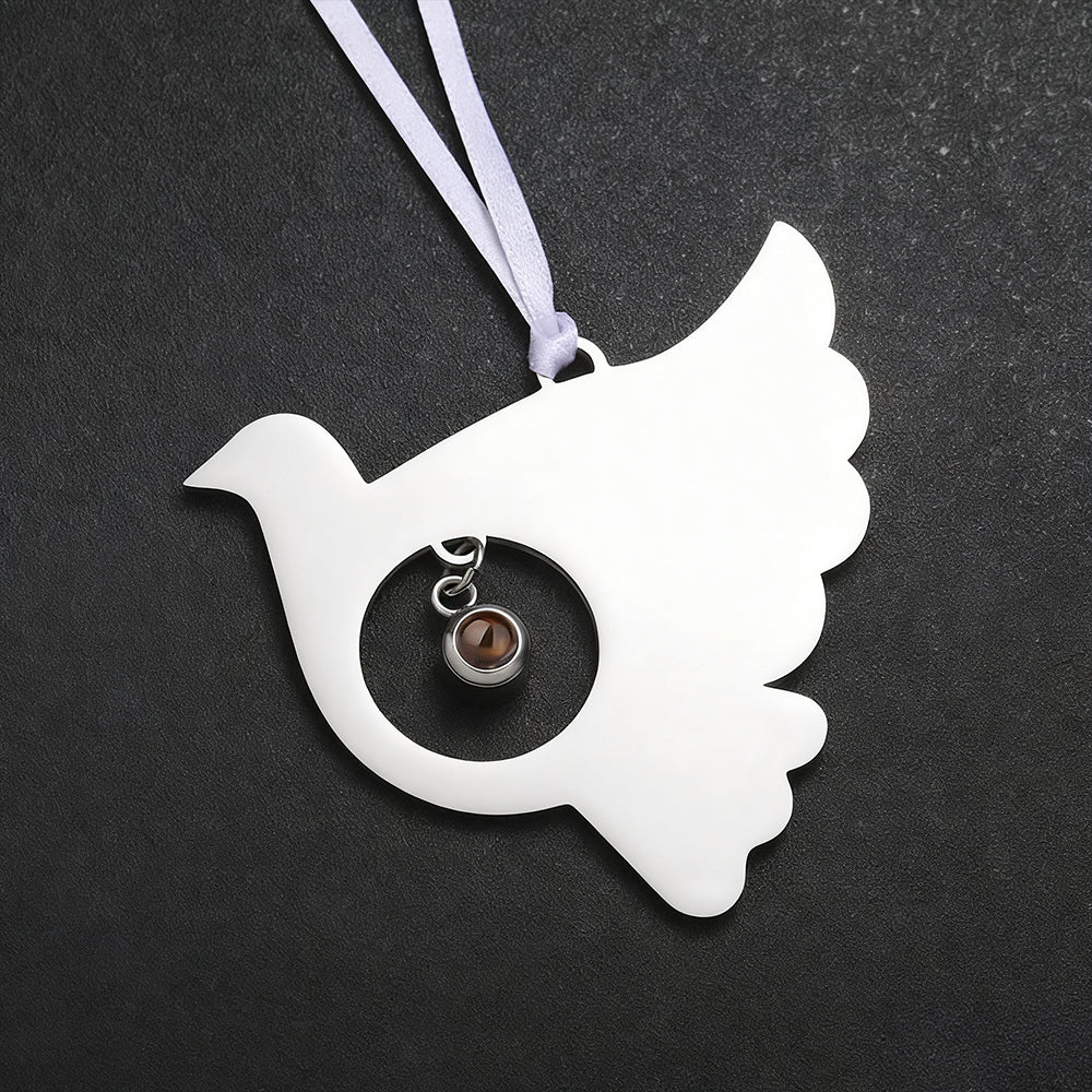 Custom photo dove ornament for Christmas light projection