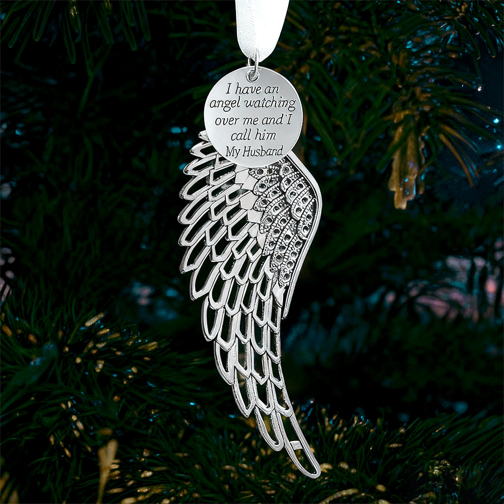 Angel Wings Christmas Ornament – Memorial Gift for Husband