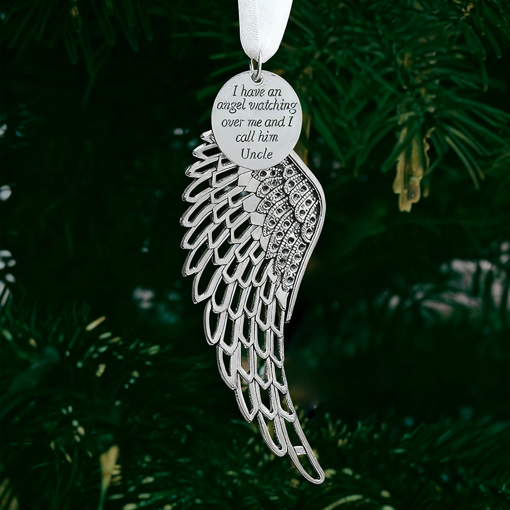 Angel Wings Christmas Ornament – Memorial Gift for Uncle
