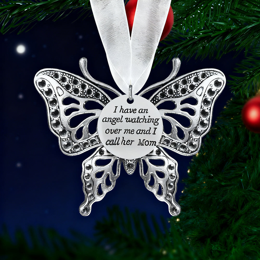 Memorial Butterfly Christmas Ornament for Mom– Elegant Tree Decoration Keepsake