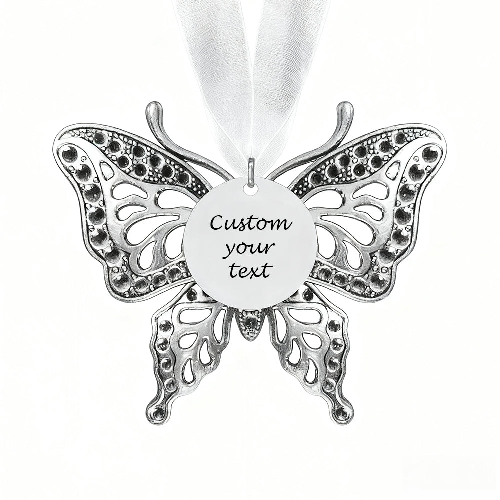 Butterfly Ornament with Name and Date Engraving – Custom Memorial Gift