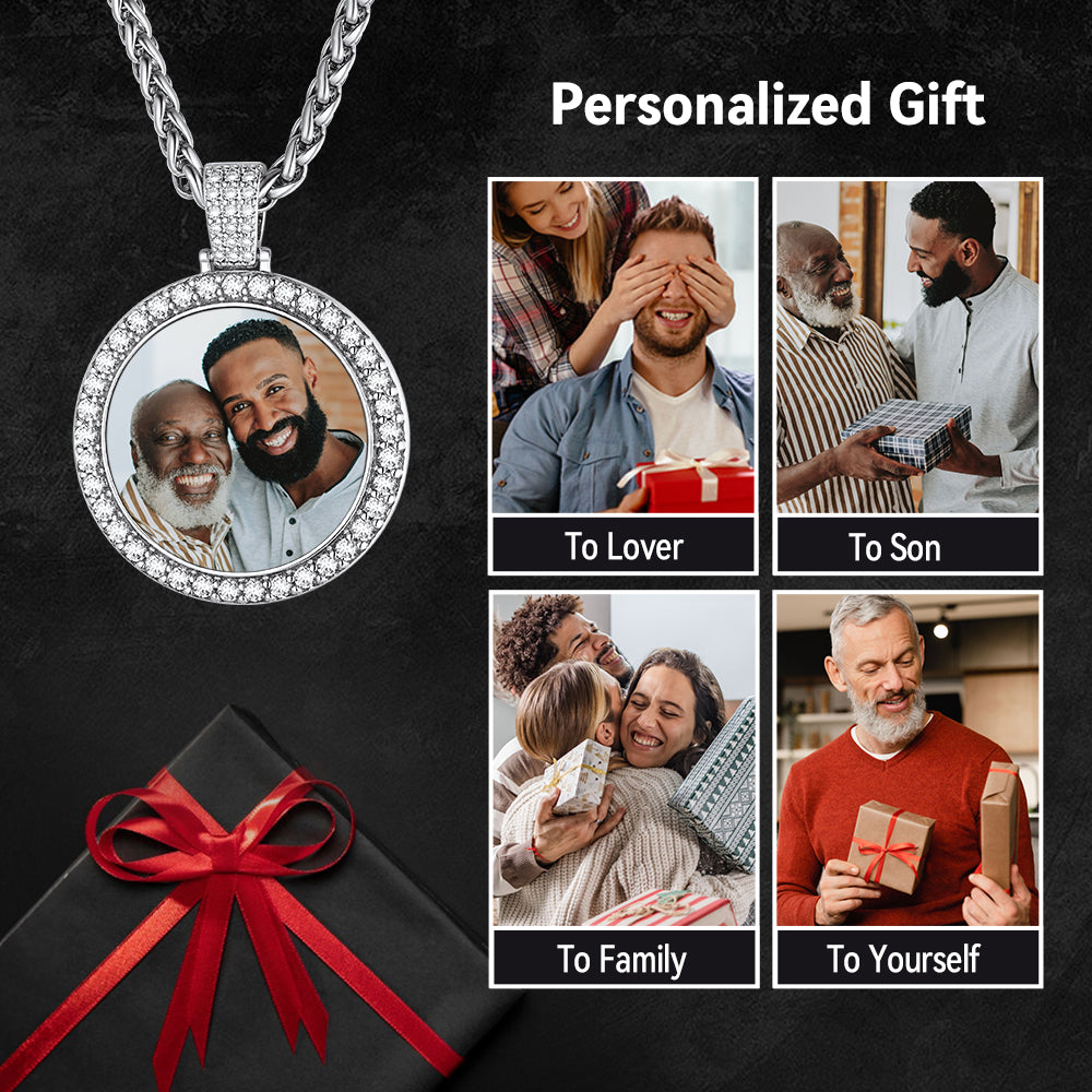Personalized photo necklace gift ideas for lover, son, family, and yourself.