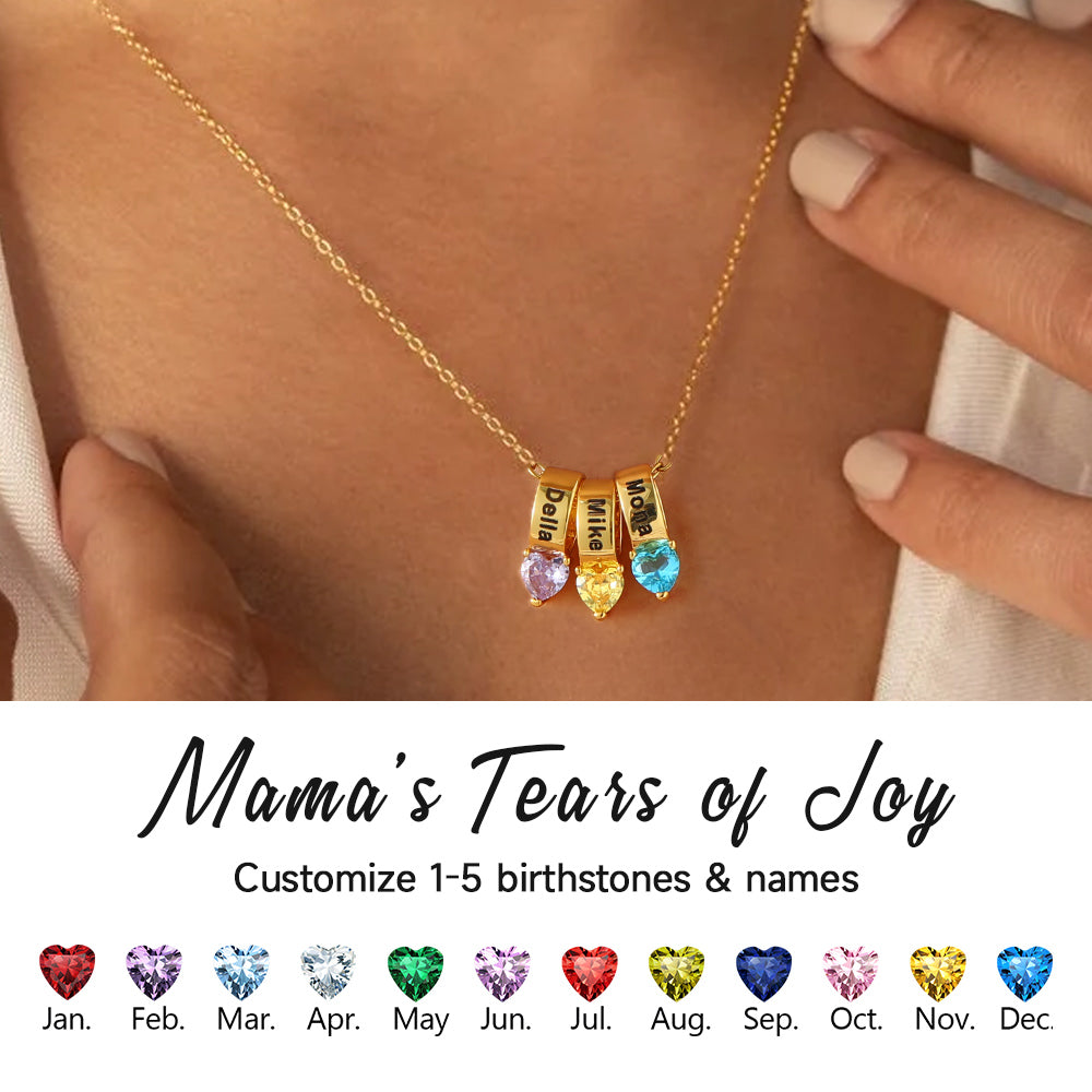 12 Heart Birthstone Necklac