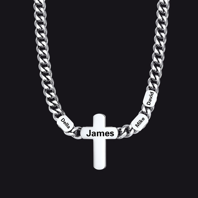 3-Name Personalized Steel Chain Jewelry