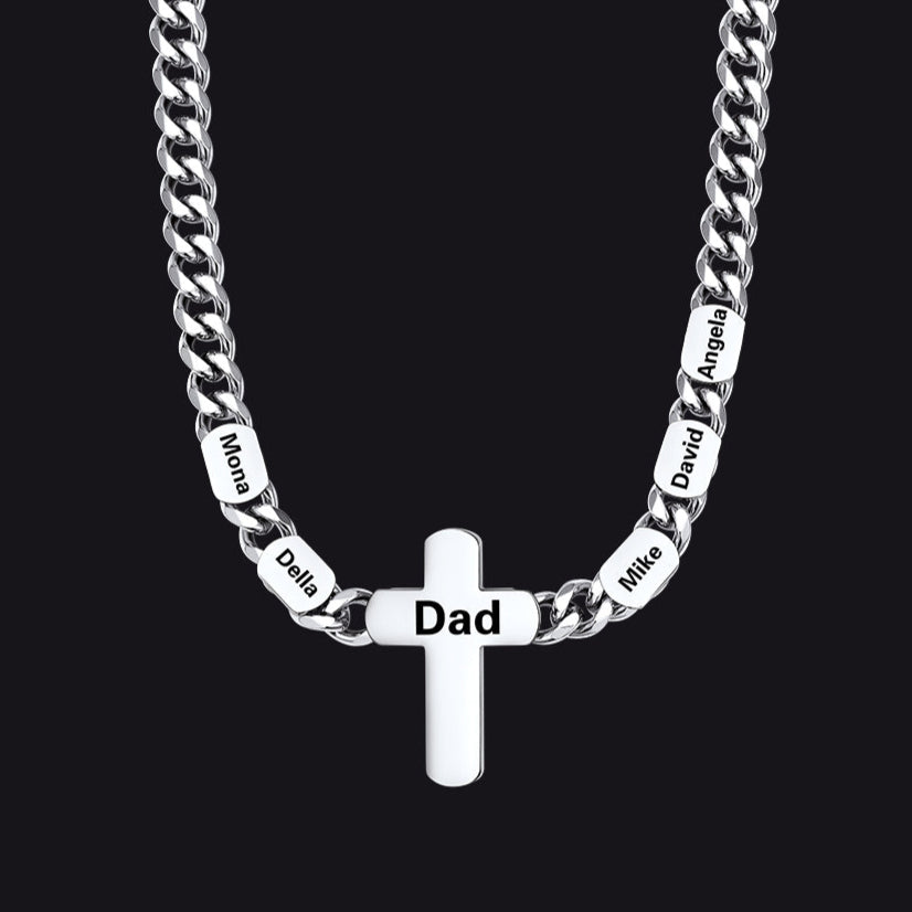 5-Name Engraved Memorial Chain for Men
