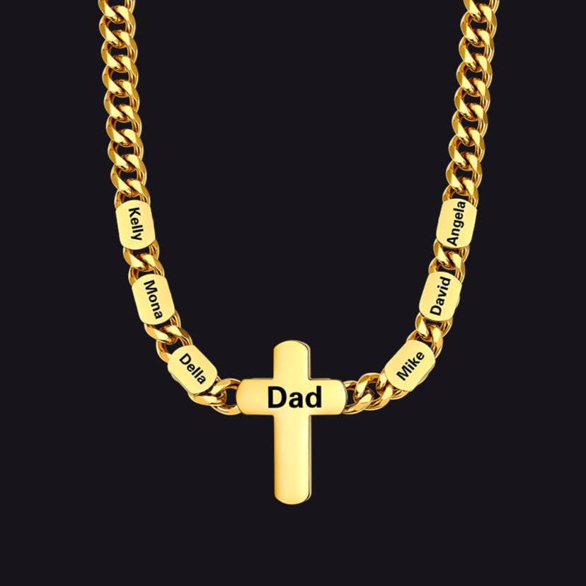 6-Name Thick Cuban Link Statement Necklace