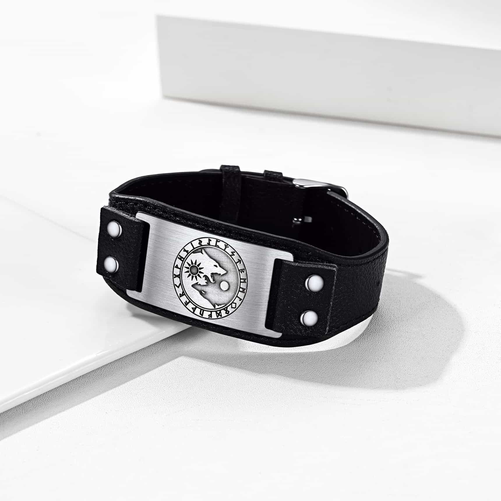 FaithHeart Viking Bracelet Nordic Wolf Bracelet Norse Jewelry FaithHeart