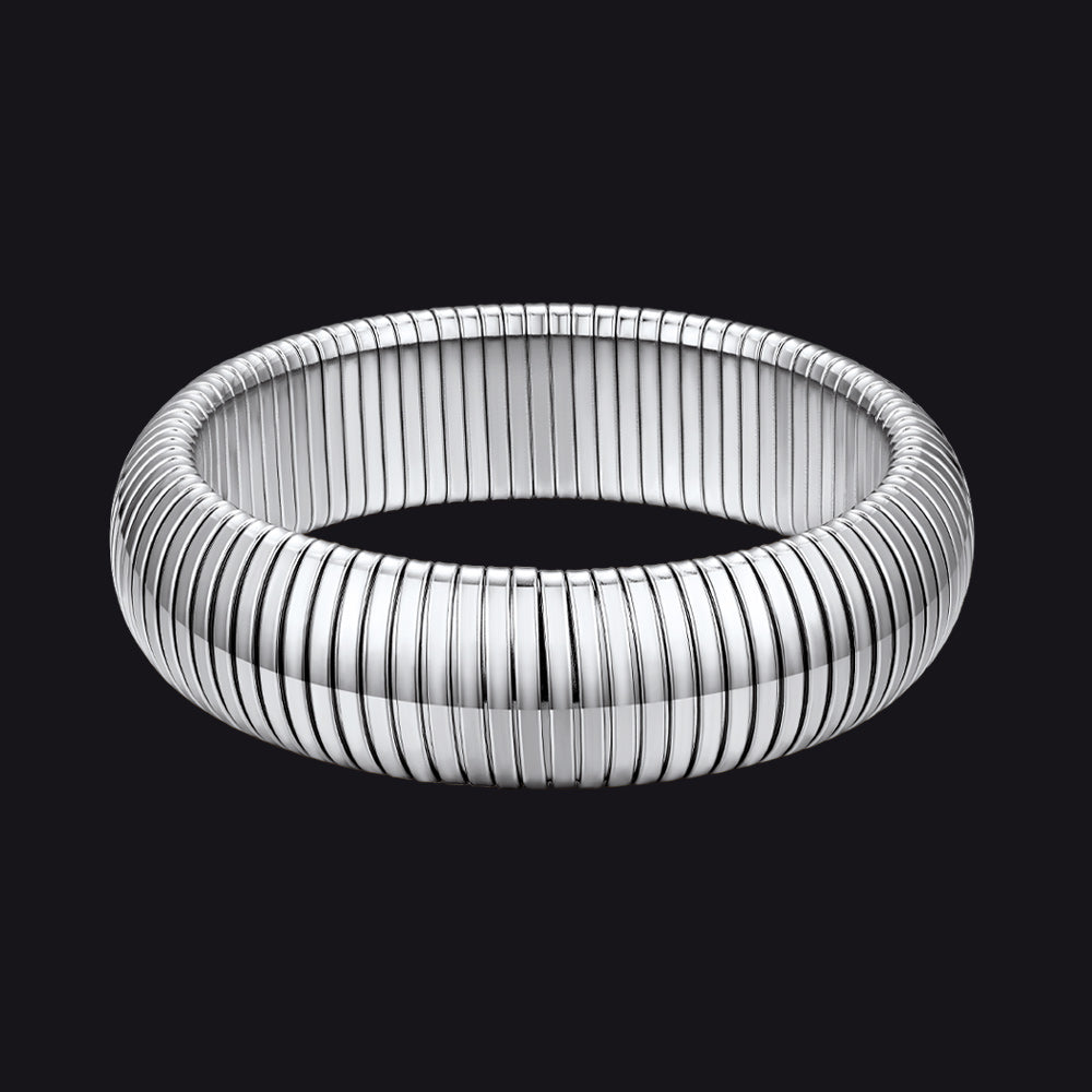 20mm Steel Stainless Steel Stretch Chain Bangle Bracelet for Women and Men