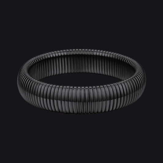 16mm Black Stainless Steel Stretch Chain Bangle Bracelet for Women and Menimg