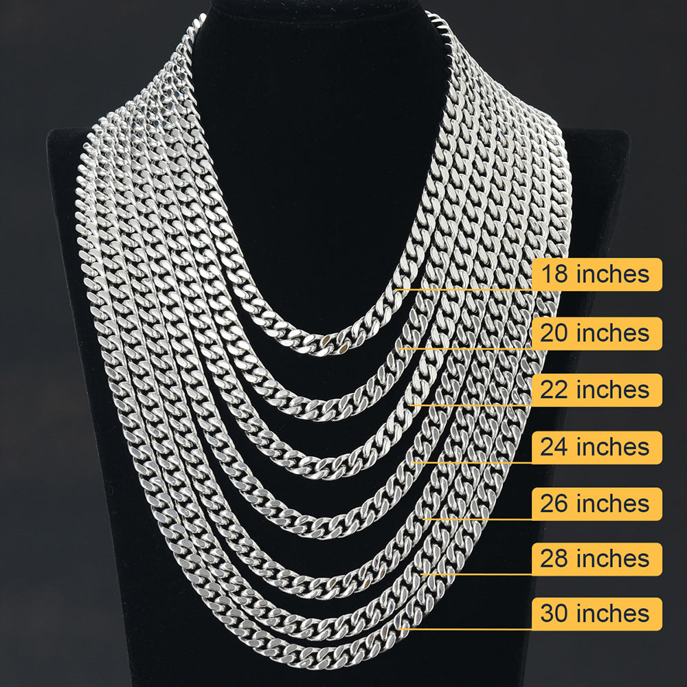 Size reference for 9MM Miami Cuban chain
