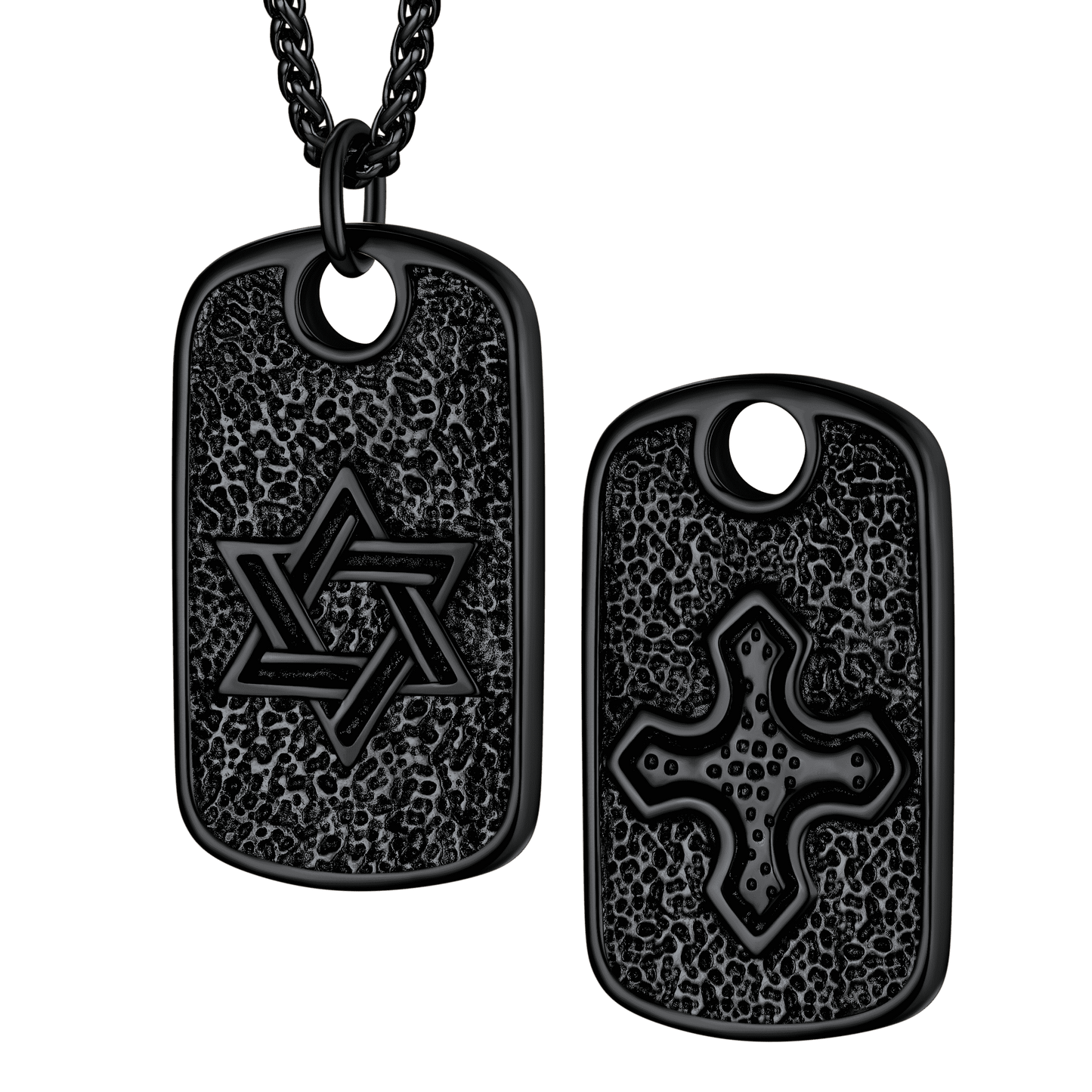 FaithHeart Hebrew Jewish Star of David Dog Tag Necklace FaithHeart