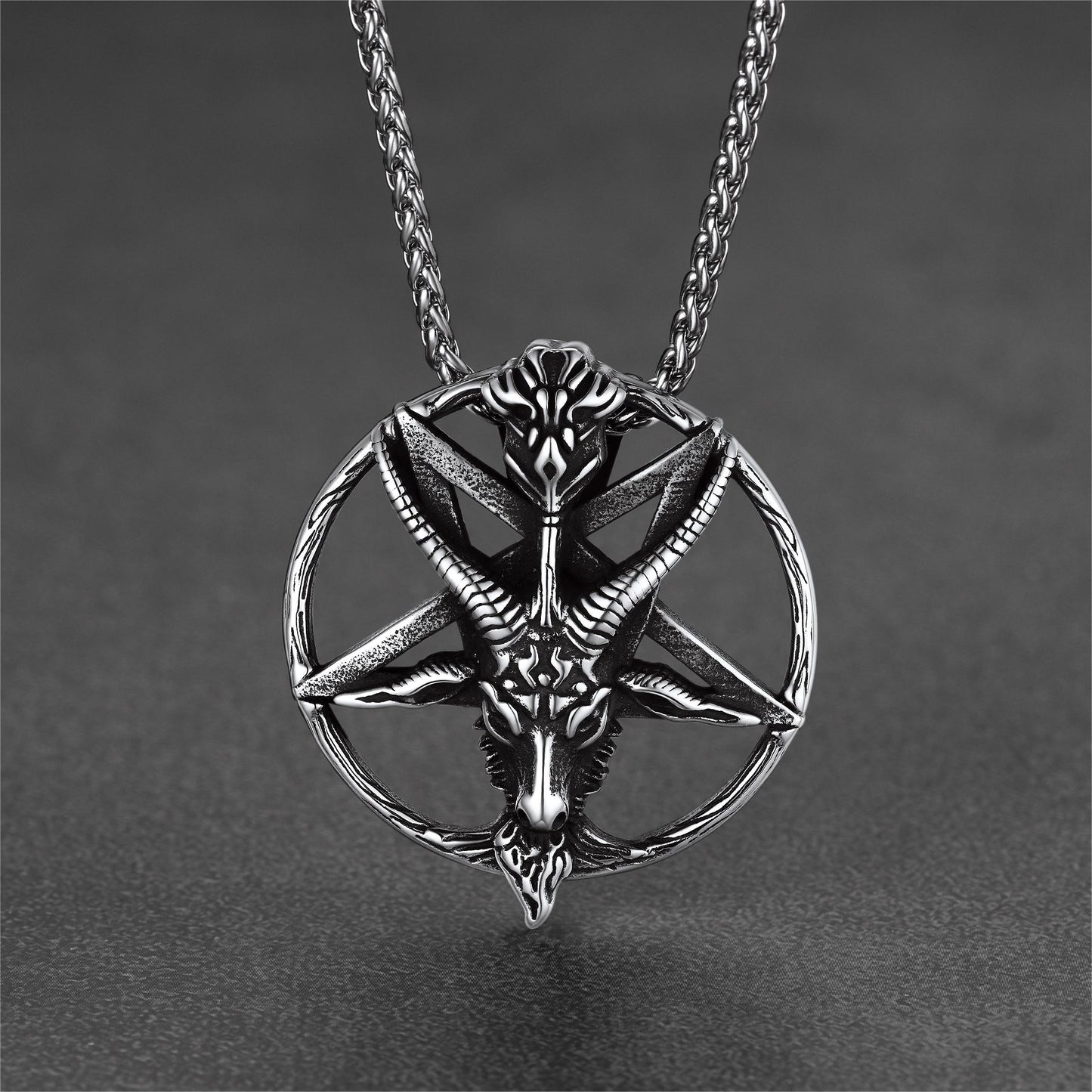 FaithHeart Satanic Baphomet Goat Pentagram Necklace for Men FaithHeart