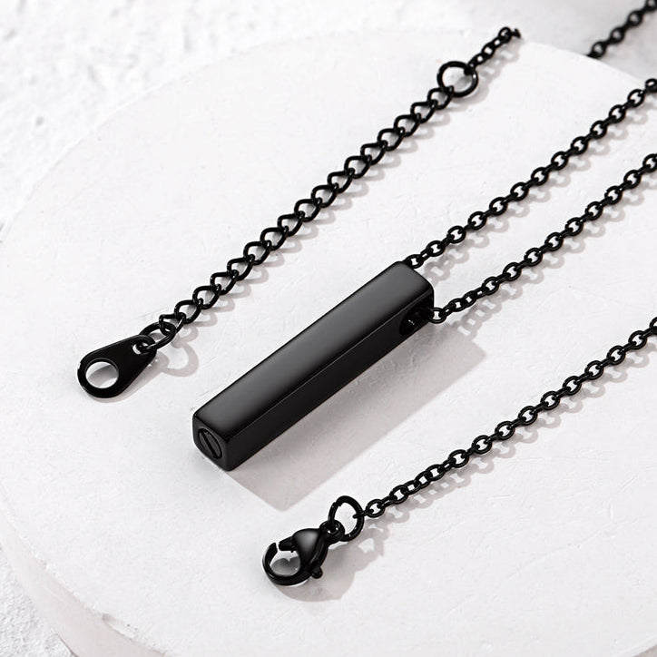 Engraved Bar Urn Ashes Necklace Memorial Keepsakes Pendant