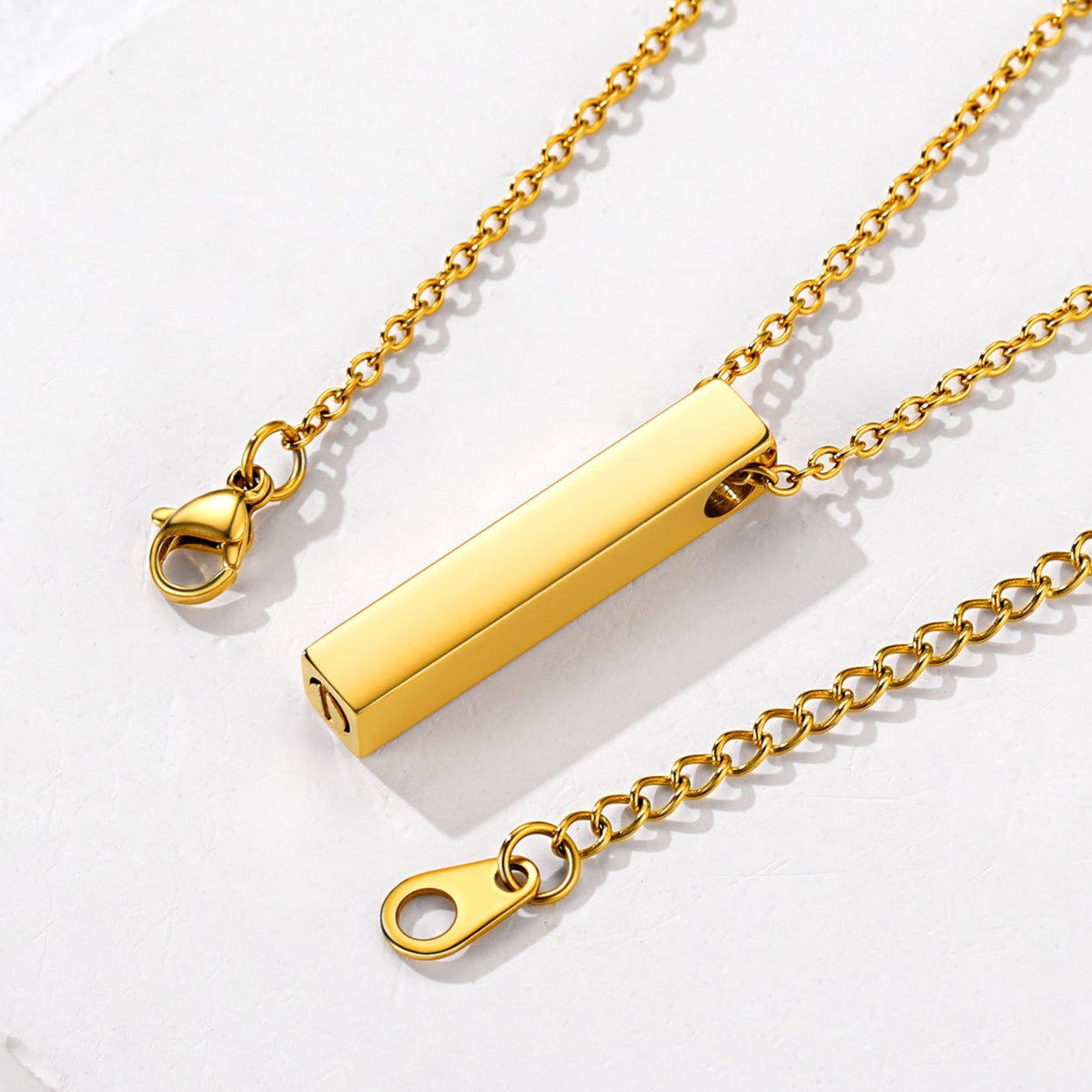 Engraved Bar Urn Ashes Necklace Memorial Keepsakes Pendant