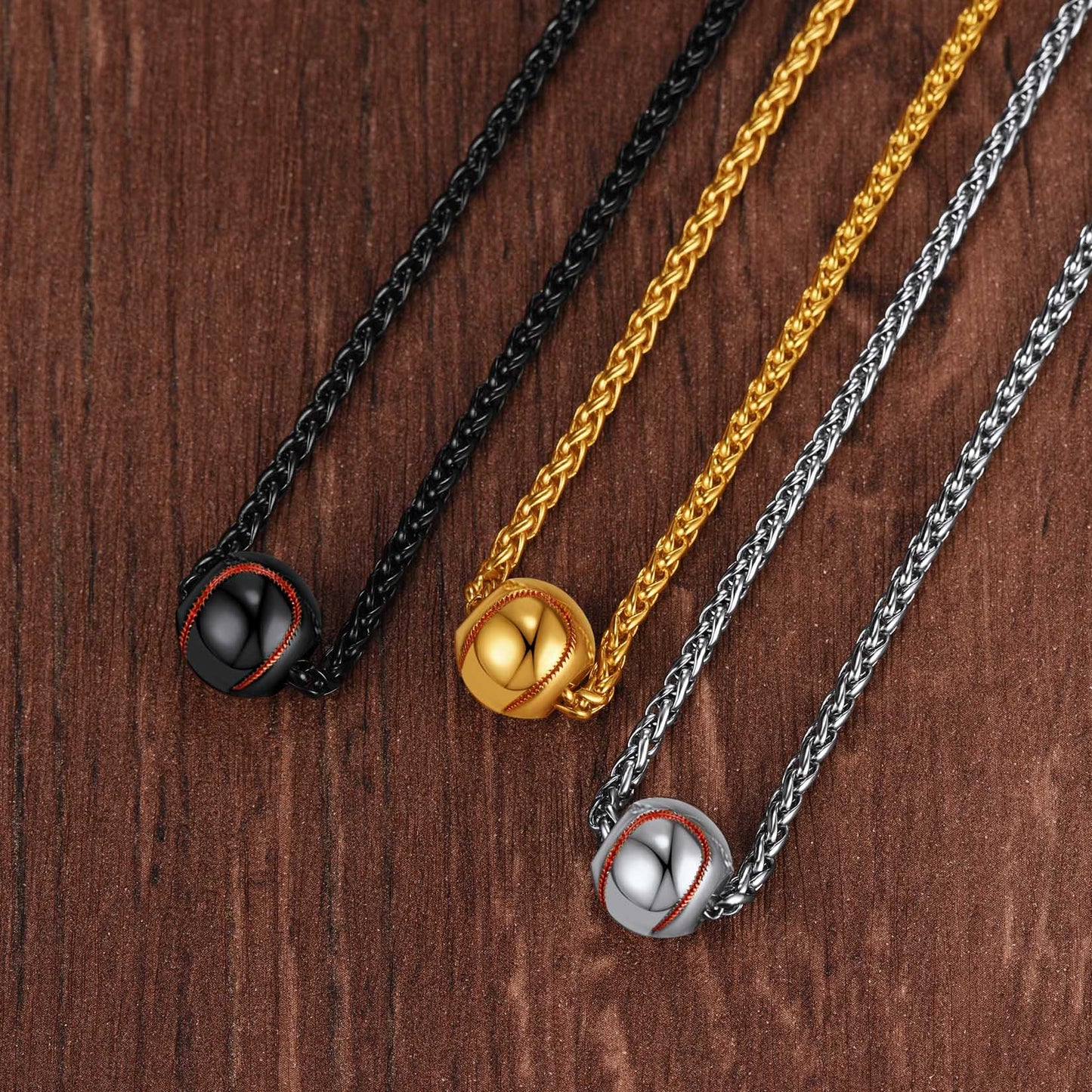 Trendy 3D Baseball Pendant Sport Necklace for Men Women FaithHeart
