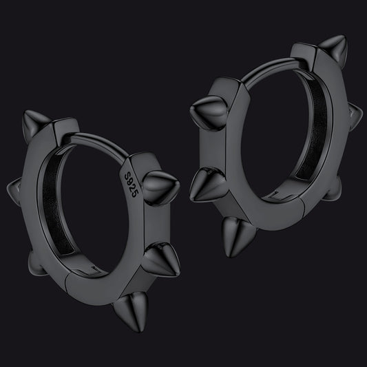 S925 Silver Basic Hedgehog Hoop Earrings For Men Womenimg