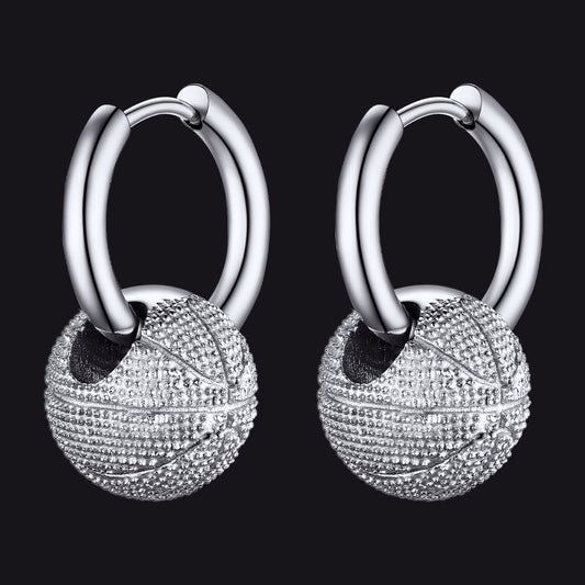 FaithHeart Basketball Dangle Hoop Earrings for Men Women FaithHeartimg