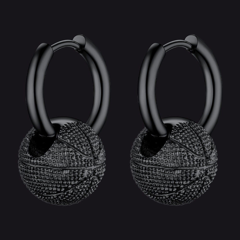 FaithHeart Basketball Dangle Hoop Earrings for Men Women FaithHeart