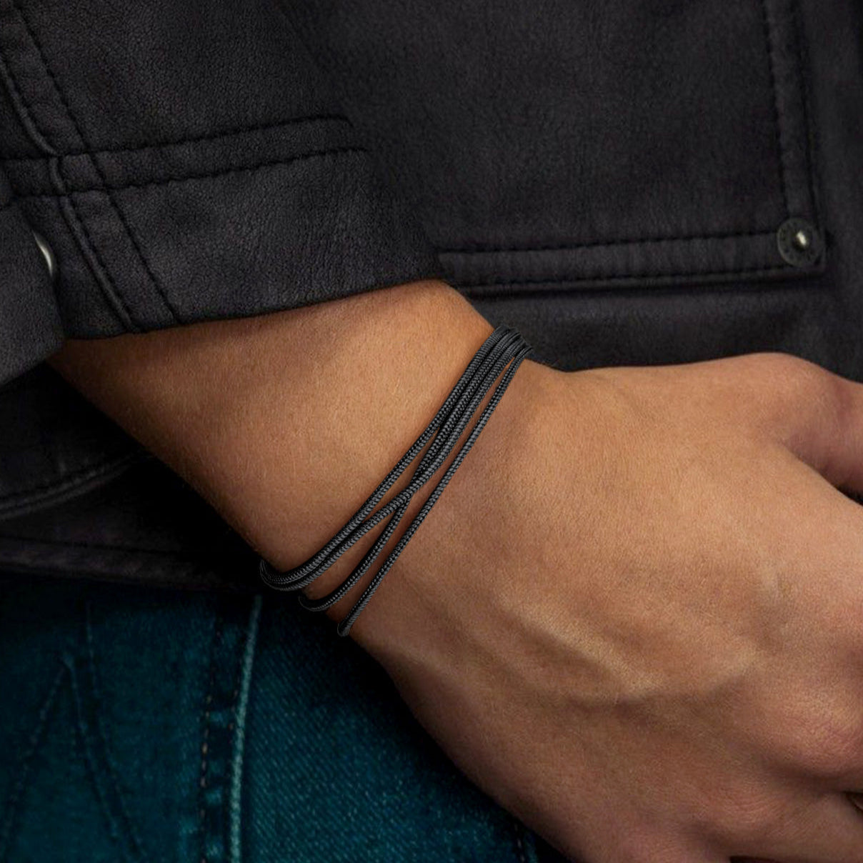 Black Thin Snake Chain for Men