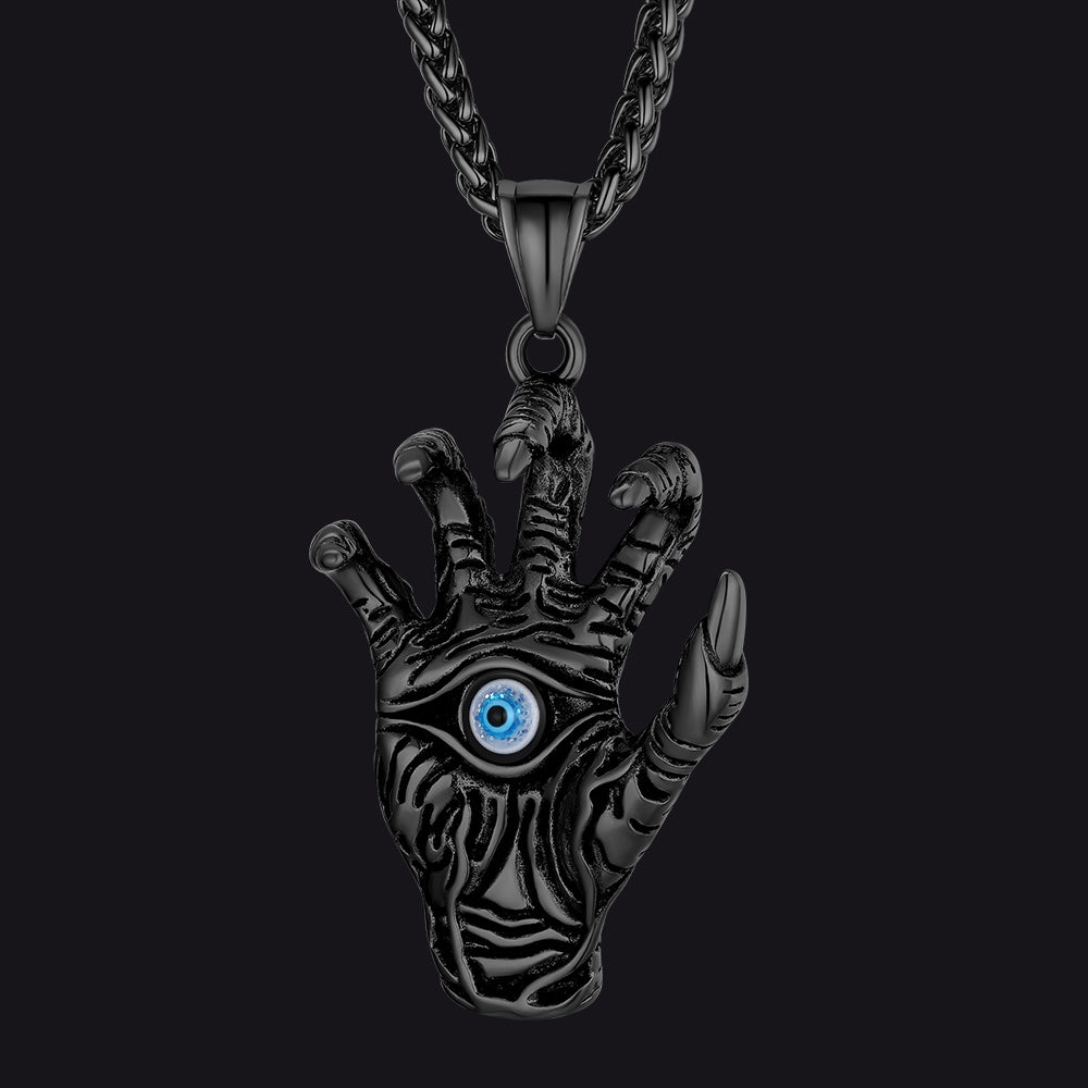 Faithheart Blue Evil Eye Vintage Pendant Necklace for Men