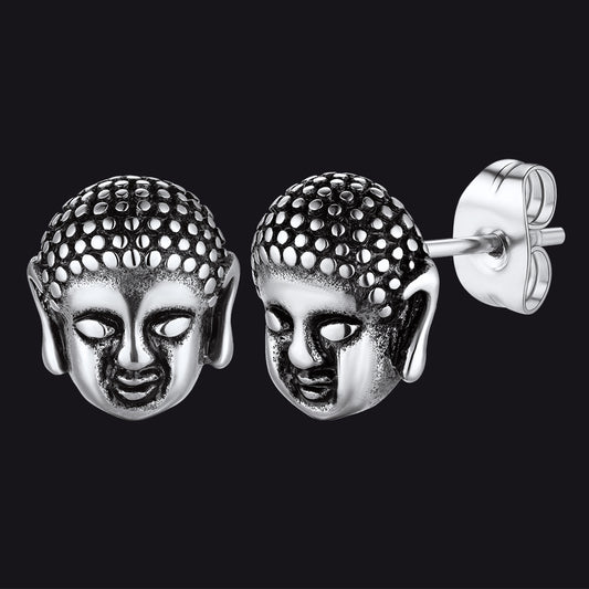 FaithHeart Retro Buddha Head Stud Earrings for Women FaithHeartimg