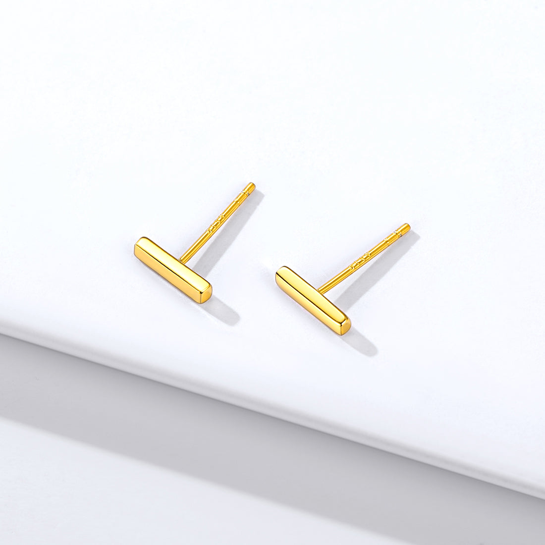FaithHeart 925 Sterling Silver Minimalist Dainty Simple Bar Stud Earrings FaithHeart