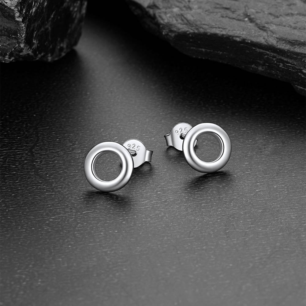 FaithHeart Sterling Silver Classic Circle Stud Earrings FaithHeart