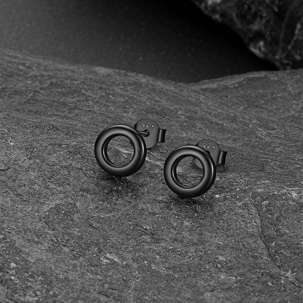 FaithHeart Sterling Silver Classic Circle Stud Earrings FaithHeart