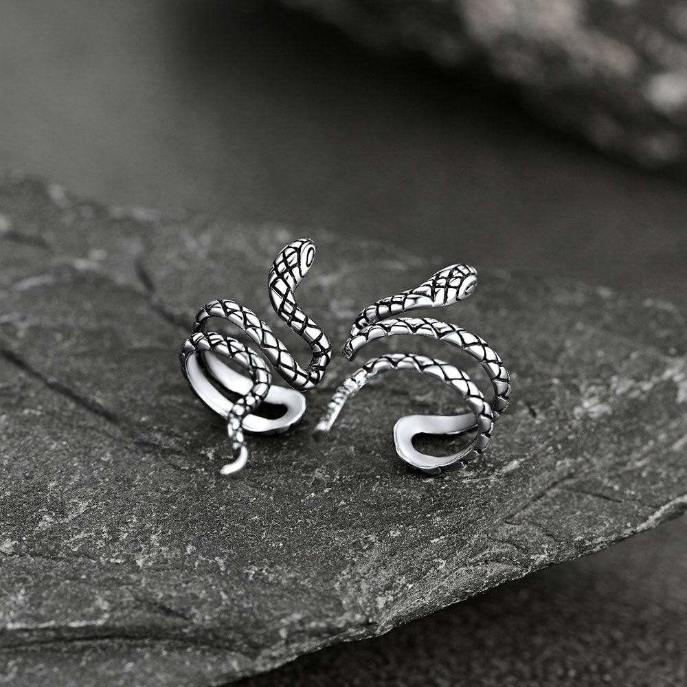 FaithHeart Snake Ear Cuff 925 Sterling Silver Non-Piercing Cartilage Cuff Earrings FaithHeart