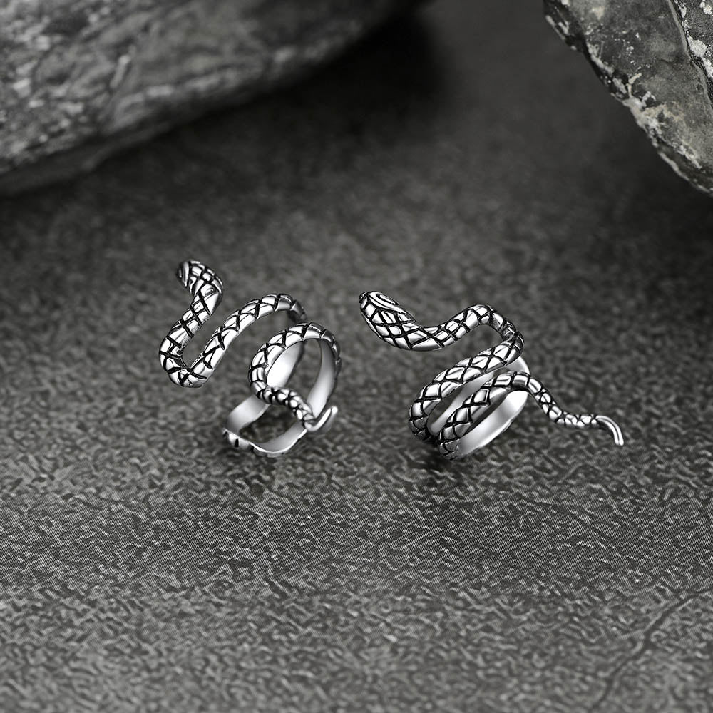 FaithHeart Snake Ear Cuff 925 Sterling Silver Non-Piercing Cartilage Cuff Earrings FaithHeart