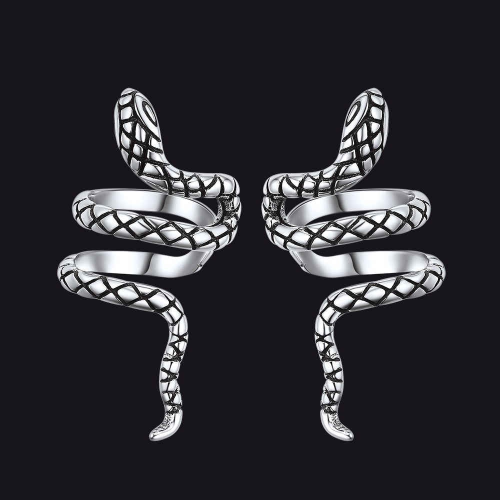 FaithHeart Snake Ear Cuff 925 Sterling Silver Non-Piercing Cartilage Cuff Earrings FaithHeart