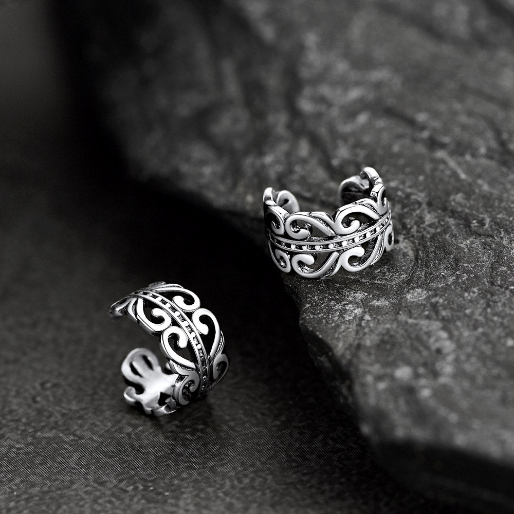 FaithHeart Celtic Cuff Earrings Sterling Silver Non-Piercing Earrings FaithHeart