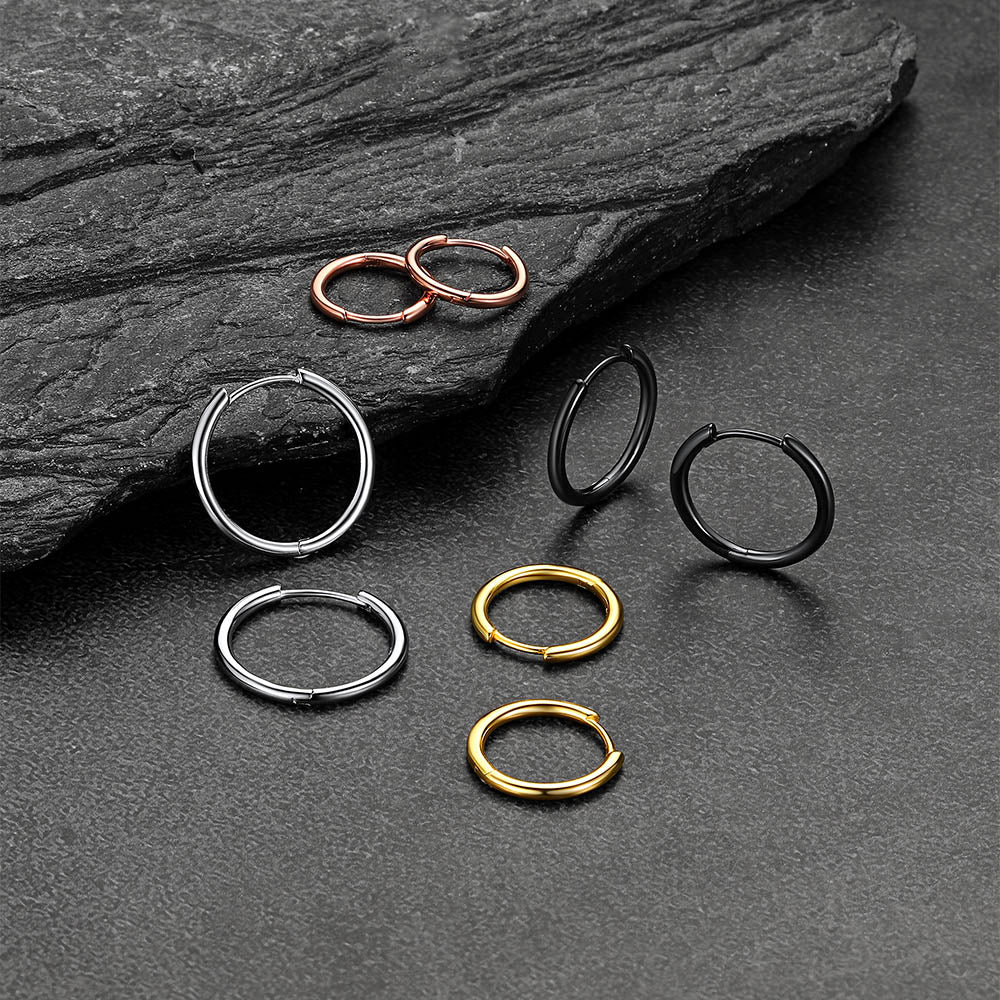 Size Options 8¨C20 mm Displayed Together ¨C Sterling Silver Huggie Hoops