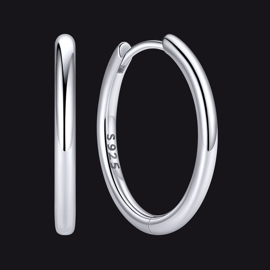 Silver 925 Sterling Silver Huggie Hoop Earring ¨C 16 mm Inner Diameterimg