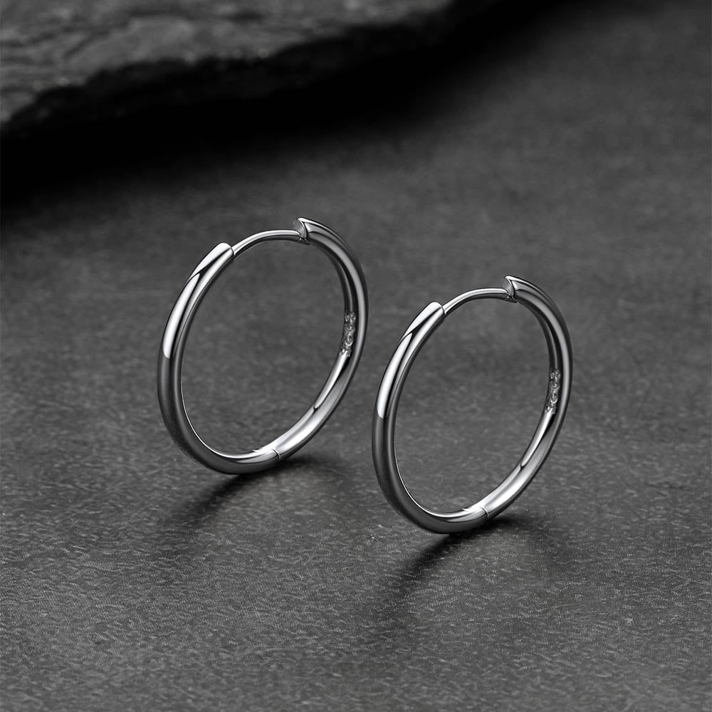 925 Sterling Silver Huggie Hoop Earring